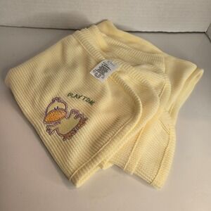 CW Carter & Sons Thermal Yellow Baby Blanket Waffle Playtime Duck Embroidered